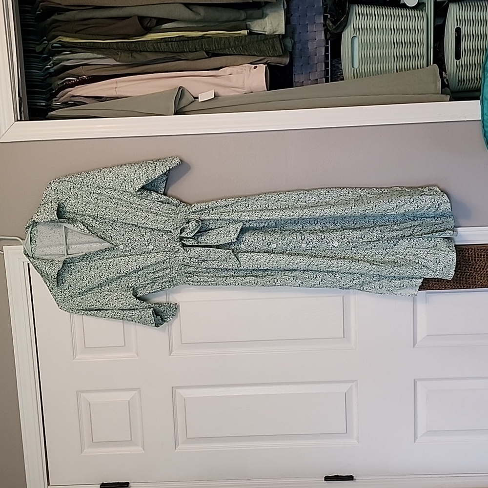 Sage green floral dress